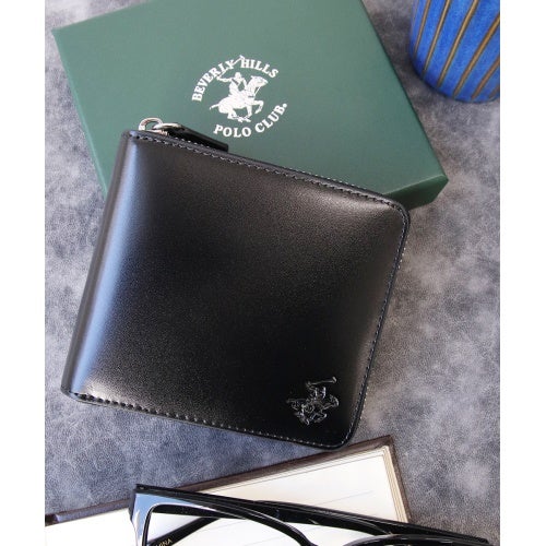 ビバリーヒルズポロクラブ 二つ折り財布 メンズ ブラック BEVERLY HILLS POLO CLUB BHG-M1004 ブラック/ネイビー