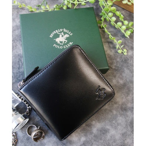 ビバリーヒルズポロクラブ 二つ折り財布 メンズ ブラック BEVERLY HILLS POLO CLUB BHG-M1004 ブラック/ネイビー