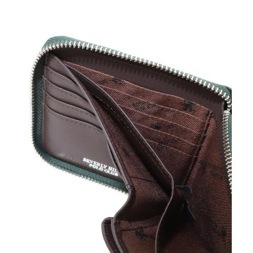 ビバリーヒルズポロクラブ 二つ折り財布 メンズ グリーン BEVERLY HILLS POLO CLUB BHG-M1004 グリーン/ダークブラウン