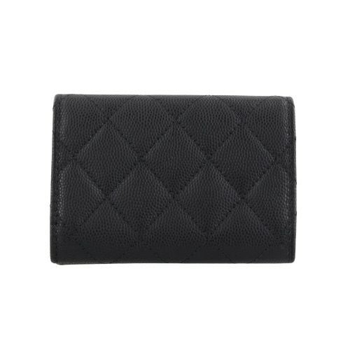 シャネル 三つ折り財布 レディース ココマーク ブラック CHANEL AP4328