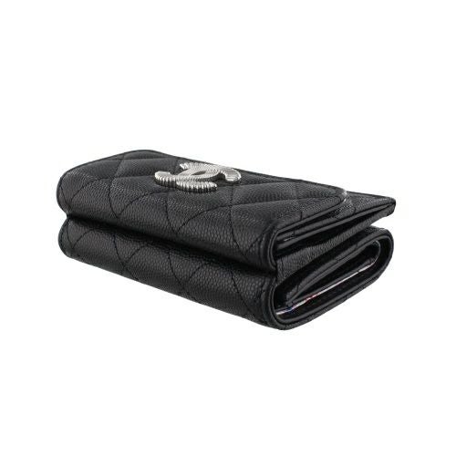 シャネル 三つ折り財布 レディース ココマーク ブラック CHANEL AP4328 B18713 94305
