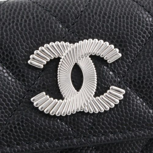 シャネル 三つ折り財布 レディース ココマーク ブラック CHANEL AP4328 B18713 94305