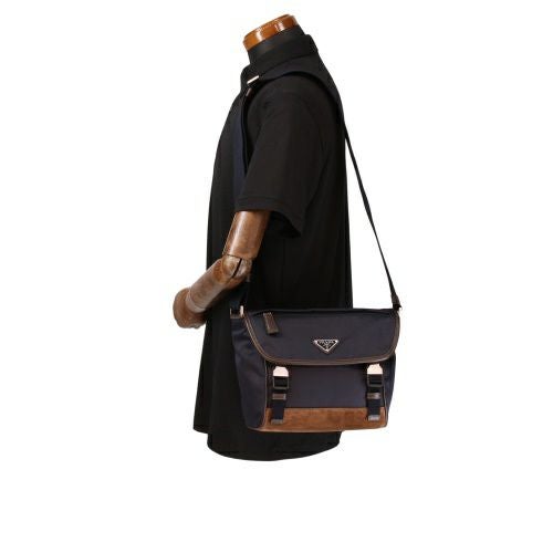 プラダ ショルダーバッグ メンズ トライアングルロゴ ネイビー PRADA