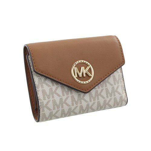 マイケルコース 三つ折り財布 コンパクト財布 レディース ブラウン MICHAEL KORS 32S1GNME6B 149 VANILLA ACRN