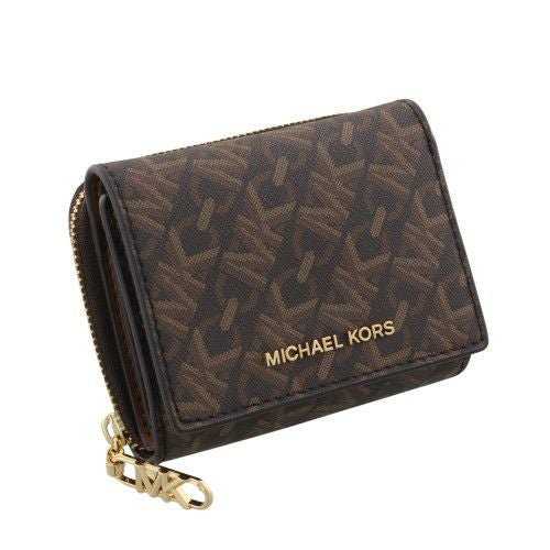 マイケルコース 三つ折り財布 コンパクト財布 レディース ブラウン MICHAEL KORS 32S4G8ED8B 227 BRN LUGGAGE