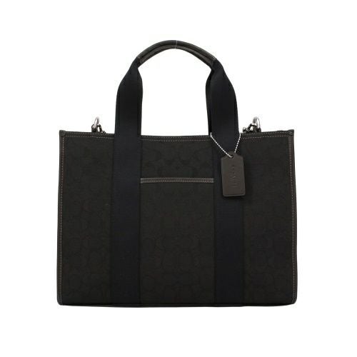 コーチ アウトレット トートバッグ メンズ スミス トート バッグ・シグネチャー ジャカード ブラック COACH OUTLET CY368 SBKBK