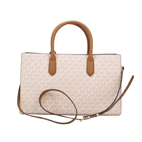 マイケルコース ハンドバッグ トートバッグ レディース スカーレット ミディアム シグネチャー ロゴ サッチェル ホワイト MICHAEL KORS 30F4GETS2B 149 VANILLA ACRN