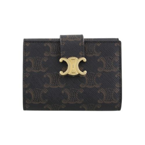 セリーヌ 二つ折り財布 レディース ファインウォレット ヴィクトワール トリオンフキャンバス ブラウン CELINE 10M962CQH 04LU TAN