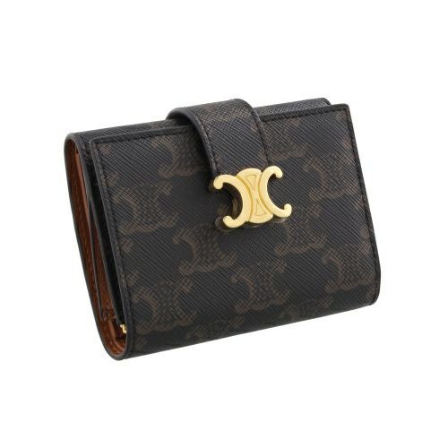 セリーヌ 二つ折り財布 レディース ファインウォレット ヴィクトワール トリオンフキャンバス ブラウン CELINE 10M962CQH 04LU TAN