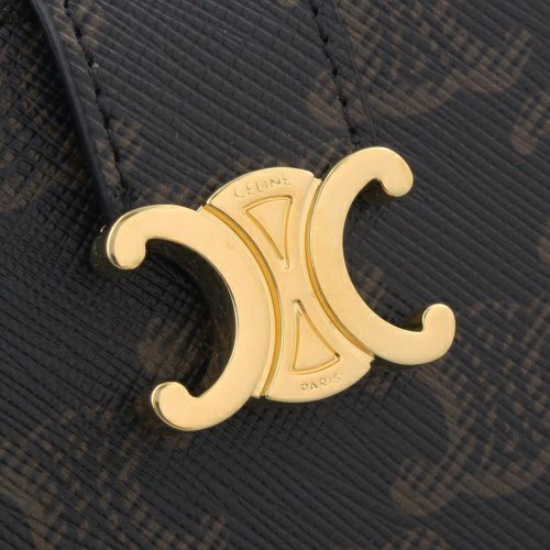 セリーヌ 二つ折り財布 レディース ファインウォレット ヴィクトワール トリオンフキャンバス ブラウン CELINE 10M962CQH 04LU TAN