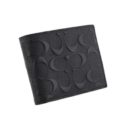 コーチ アウトレット 二つ折り財布 メンズ シグネチャー ブラック COACH OUTLET CR957 BLK
