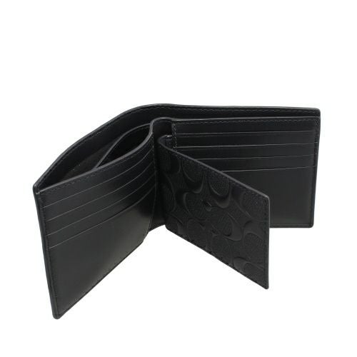 コーチ アウトレット 二つ折り財布 メンズ シグネチャー ブラック COACH OUTLET CR957 BLK