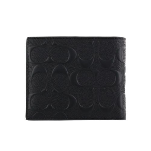 コーチ アウトレット 二つ折り財布 メンズ シグネチャー ブラック COACH OUTLET CR957 BLK