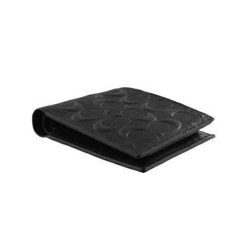 コーチ アウトレット 二つ折り財布 メンズ シグネチャー ブラック COACH OUTLET CR957 BLK