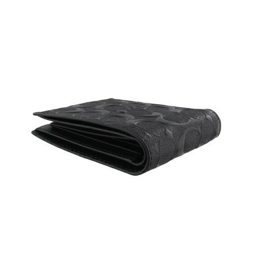 コーチ アウトレット 二つ折り財布 メンズ シグネチャー ブラック COACH OUTLET CR957 BLK