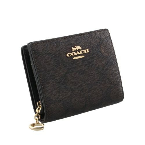 【COACH】スナップ ウォレット・シグネチャー キャンバス  二つ折り財布 コーチ アウトレット 二つ折り財布 レディース スナップ ウォレット