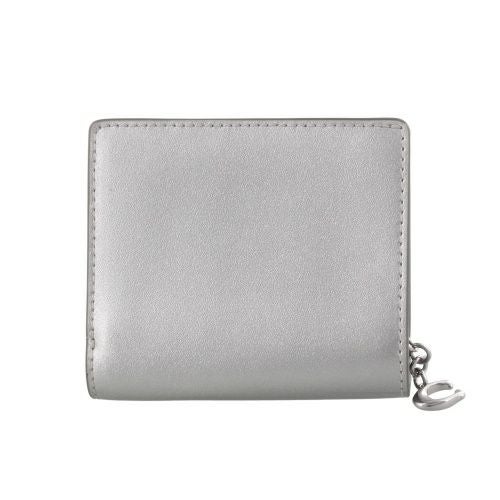 COACH シルバー 二つ折り財布　スナップ ウォレット　チャーム コーチ アウトレット 二つ折り財布 レディース スナップ ウォレット