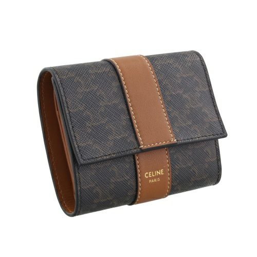 セリーヌ 三つ折り財布 レディース スモール トリフォールドウォレット トリオンフ ブラウン CELINE 10D572BZ9 04LU TAN