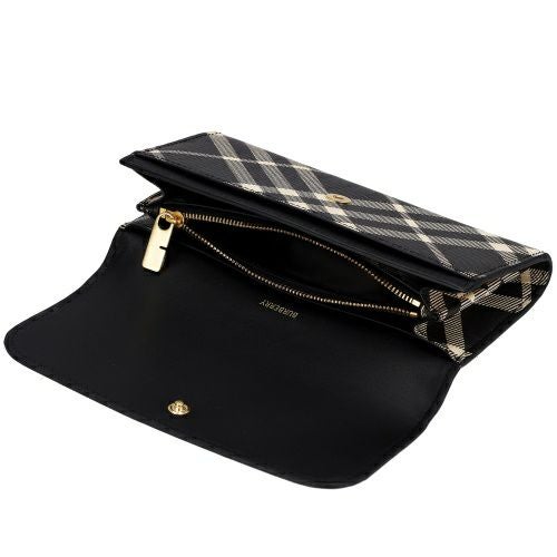 バーバリー 長財布 レディース ハルトン バーバリーチェック ブラック BURBERRY 8095269