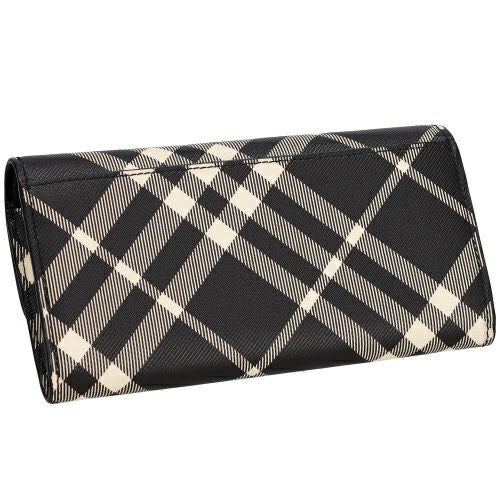 バーバリー 長財布 レディース ハルトン バーバリーチェック ブラック