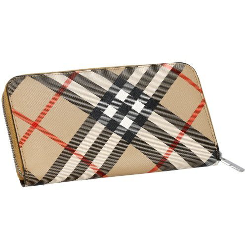 しゅわラムネ　Burberry バーバリー　財布 バーバリー 長財布 メンズ レグジグ バーバリーチェック ベージュ