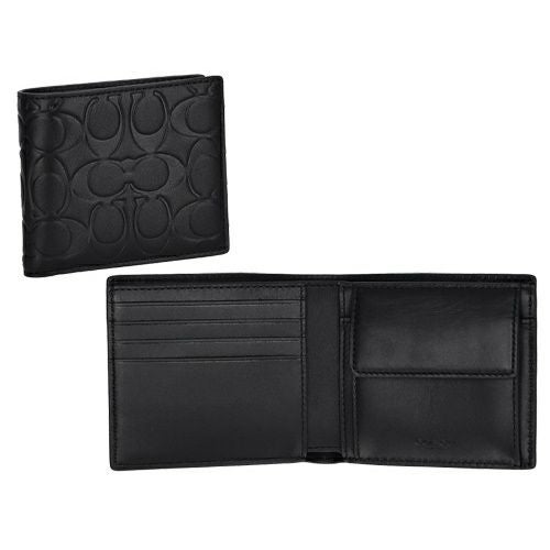 コーチ アウトレット 二つ折り財布 メンズ シグネチャー ブラック COACH OUTLET CX139 QB/BK