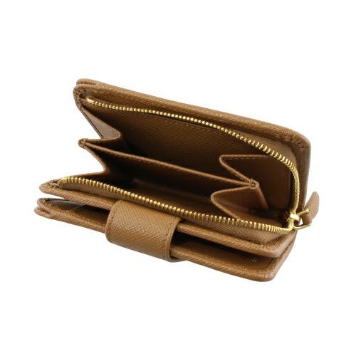 プラダ 二つ折り財布 レディース トライアングルロゴ サフィアーノ ブラウン PRADA 1ML018 QHH F03BH CARAMEL 0