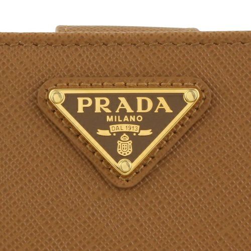 プラダ 二つ折り財布 レディース トライアングルロゴ サフィアーノ ブラウン PRADA 1ML018 QHH F03BH CARAMEL 0