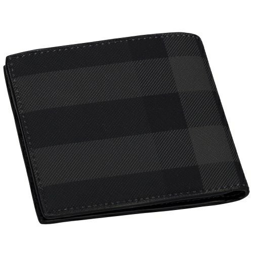 バーバリー 二つ折り財布 コンパクト財布 メンズ シーシービル コイン チャコールチェック ブラック BURBERRY 8100529 CHARCOAL