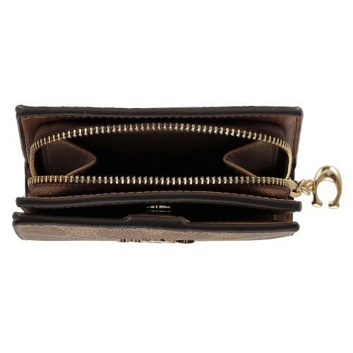 コーチ アウトレット 二つ折り財布 コンパクト財布 レディース スナップ ウォレット・シグネチャー キャンバス ブラウン COACH OUTLET CW789 IMXHE タン/ブラウン