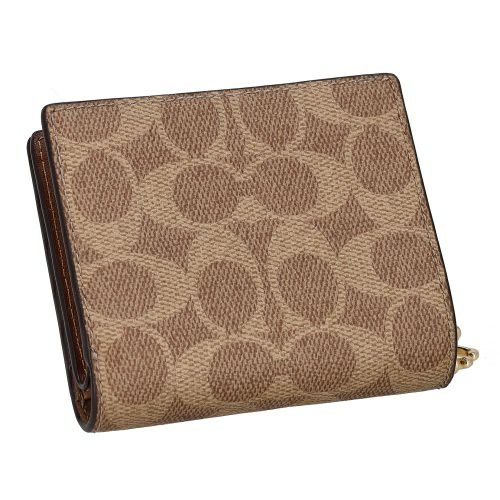 コーチ アウトレット 二つ折り財布 コンパクト財布 レディース スナップ ウォレット・シグネチャー キャンバス ブラウン COACH OUTLET CW789 IMXHE タン/ブラウン