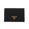 プラダ 二つ折り財布 コンパクト財布 レディース トライアングルロゴ サフィアーノ ブラック PRADA 1MV021 QHH F0002 NERO