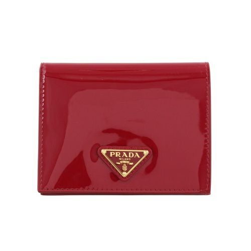 プラダ 二つ折り財布 コンパクト財布 レディース トライアングルロゴ VERNICE レッド PRADA 1MV204 069 F0E06 CHERRY
