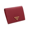 プラダ 二つ折り財布 コンパクト財布 レディース トライアングルロゴ VERNICE レッド PRADA 1MV204 069 F0E06 CHERRY