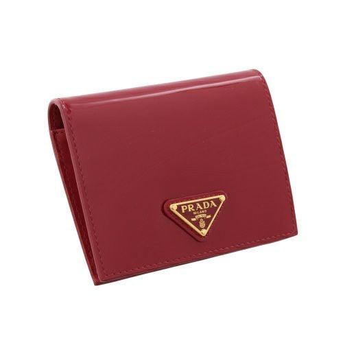プラダ 二つ折り財布 コンパクト財布 レディース トライアングルロゴ VERNICE レッド PRADA 1MV204 069 F0E06 CHERRY