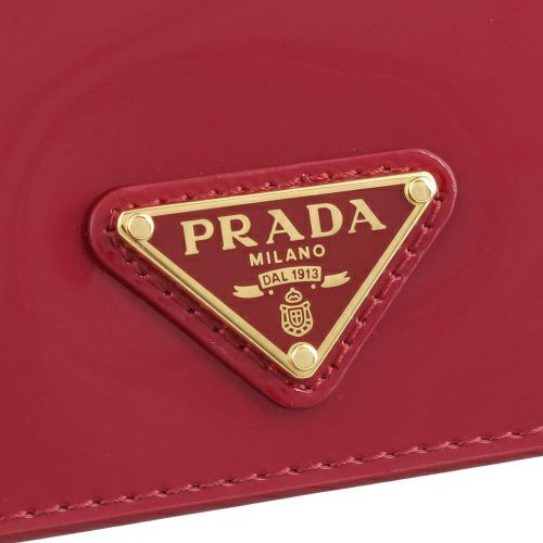 プラダ 二つ折り財布 コンパクト財布 レディース トライアングルロゴ VERNICE レッド PRADA 1MV204 069 F0E06 CHERRY