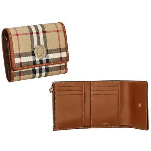 バーバリー 三つ折り財布 コンパクト財布 レディース ベージュ BURBERRY 8094423 ARCHIVE BEIGE