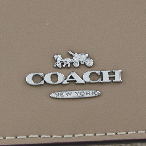 コーチ アウトレット 三つ折り財布 コンパクト財布 レディース マイクロ ウォレット・シグネチャー キャンバス ブラウン COACH OUTLET CW804 SVPWH サンド/トープ