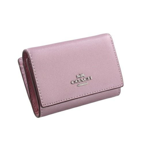 コーチ アウトレット 三つ折り財布 コンパクト財布 レディース マイクロ ウォレット ピンク COACH OUTLET CW805 SVPK9 メタリックピンク