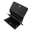 プラダ 三つ折り財布 コンパクト財布 レディース サフィアーノメタルオロ ブラック PRADA 1MH025 QWA F0002 NERO
