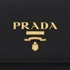 プラダ 三つ折り財布 コンパクト財布 レディース サフィアーノメタルオロ ブラック PRADA 1MH025 QWA F0002 NERO