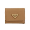 プラダ 三つ折り財布 コンパクト財布 レディース トライアングルロゴ サフィアーノ ブラウン PRADA 1MH044 QHH F03BH CARAMEL 0