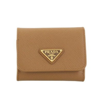 プラダ PRADA プラダ PRADA 2MO738 2DMH 二つ折り財布 RE-NYLON COMPACT WALLET メンズ 財布 レザー ミニ 財布 （ブラック） -靴＆ファッション通販 ロコンド〜自宅で試着、気軽に返品 【PRADA】 キャメルブラウン 三つ折り財布　送料無料