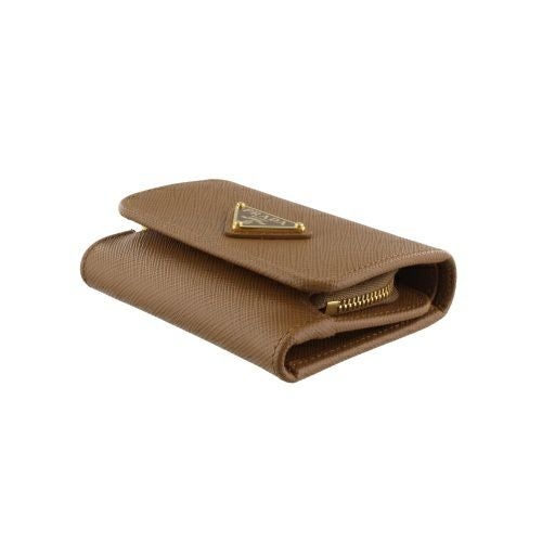 プラダ 三つ折り財布 コンパクト財布 レディース トライアングルロゴ サフィアーノ ブラウン PRADA 1MH044 QHH F03BH CARAMEL 0