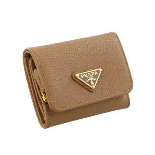 プラダ 三つ折り財布 コンパクト財布 レディース トライアングルロゴ サフィアーノ ブラウン PRADA 1MH044 QHH F03BH CARAMEL 0