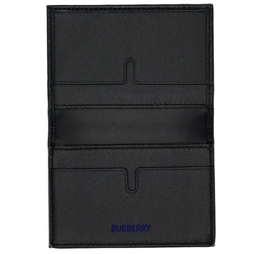 バーバリー 名刺入れ カードケース メンズ フリント ジャガード ブラック BURBERRY 8099817 SHADOW