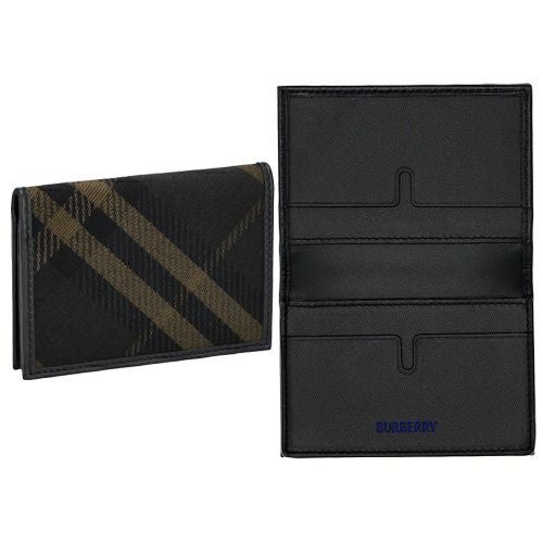 バーバリー 名刺入れ カードケース メンズ フリント ジャガード ブラック BURBERRY 8099817 SHADOW