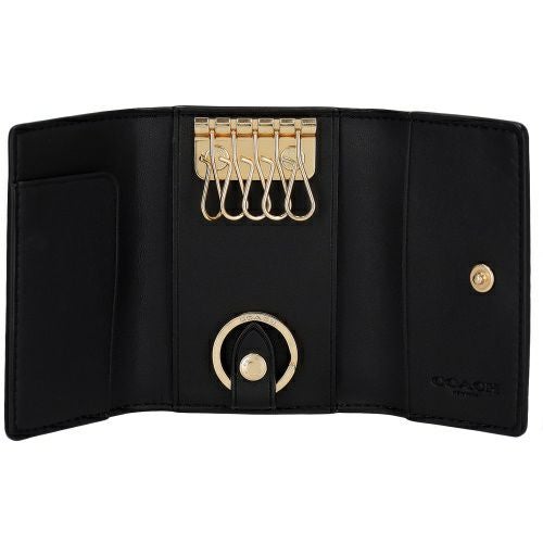 コーチ アウトレット キーケース レディース ファイブ リング キー ケース・シグネチャー キャンバス ブラウン COACH OUTLET CZ274 IMXAQ ウォルナット/ブラック