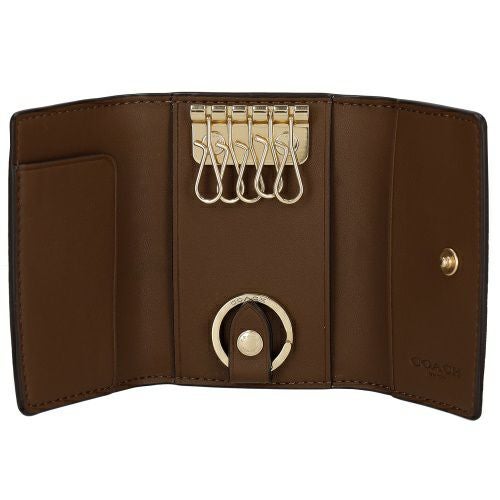 コーチ アウトレット キーケース レディース ファイブ リング キー ケース・シグネチャー キャンバス ブラウン COACH OUTLET CZ274 IMXHE タン/ブラウン