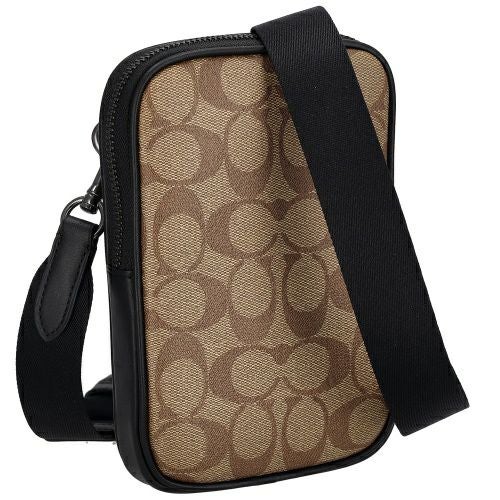 コーチ アウトレット ショルダーバッグ メンズ エイデン クロスボディ・シグネチャー キャンバス ブラウン COACH OUTLET CO912 QBKHA カーキ